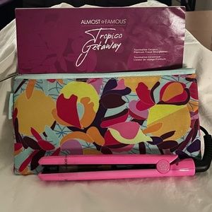 0.5 inch Tropico Getaway Mini Travel Flat Iron with Designer Bag - Waikiki